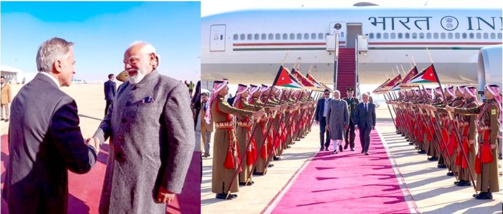 PM Modi arrives in Jordan on twoday visit first full bilateral visit in 37 years